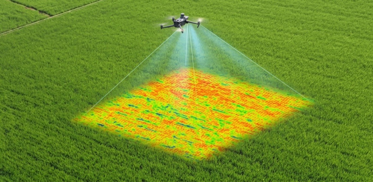Multispectral crop-health map captured from the air